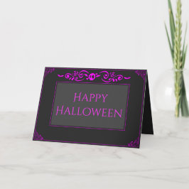 Roze Skull Halloween Kaart