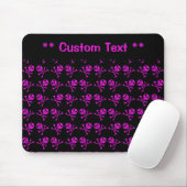 Roze Skulls Muismat met aangepaste tekst (Met muis)