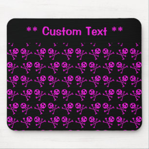 Roze Skulls Muismat met aangepaste tekst