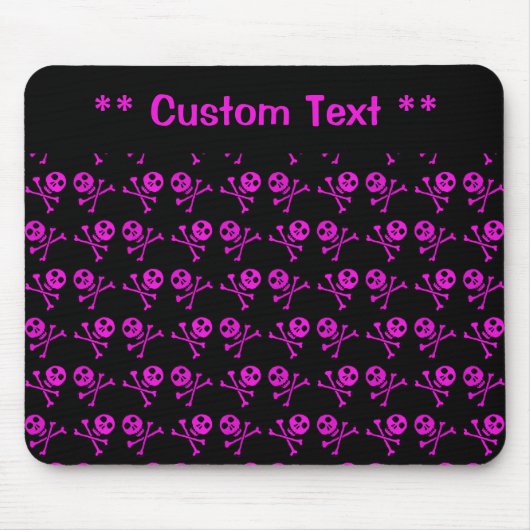 Roze Skulls Muismat met aangepaste tekst (Voorkant)