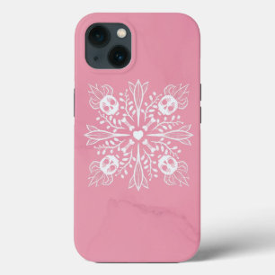Roze Skulls Pastel Gothic Kawaii Schattigee Horror Case-Mate iPhone Case