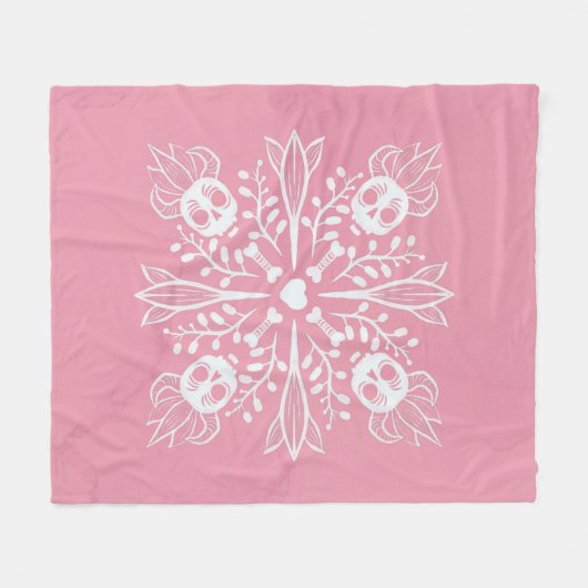 Roze Skulls Pastel Gothic Kawaii Schattigee Horror Fleece Deken (Voorkant (Horizontaal))