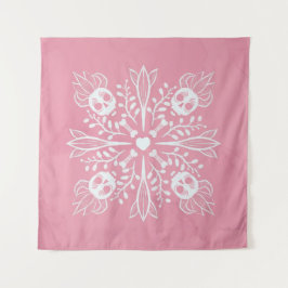 Roze Skulls Pastel Gothic Kawaii Schattigee Horror Wandkleed