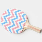 Roze, Sky Blue, White Large Chevron ZigZag Pattern Tafeltennisbatje (Zijkant)