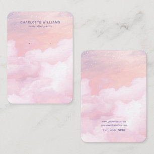 Roze Sky Cloud Custom Sieraden Display Kaart Visitekaartje