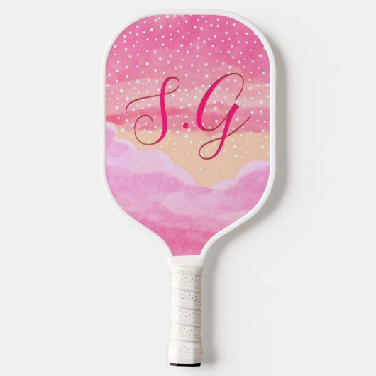 Roze Sky Monogrammed Pickle ball bats Pickleball Paddle (Achterkant)