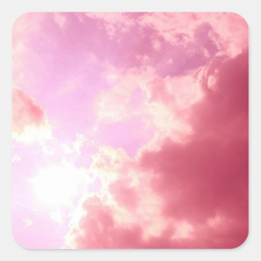 Roze Sky Vierkante Sticker (Voorkant)