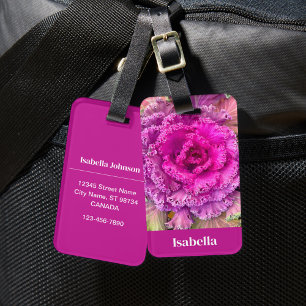 Roze sla bagagelabel