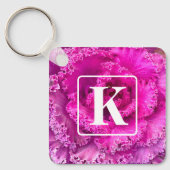 Roze Sla Sleutelhanger met Monogram (Voorkant)