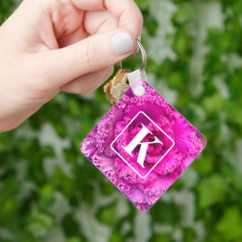 Roze Sla Sleutelhanger met Monogram