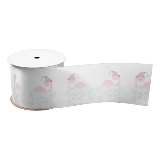 Roze Slaap Dinosaur Ribbon Satijnen Lint (Spoel)
