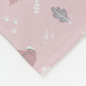 Roze Slaap Kleine Bosdiertjes Fleece Deken (Hoek)