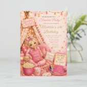 Roze Slaapfeestviering Kaart (Staand voorkant)