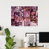 Roze Slaapkamer Clutter Poster (Thuiskantoor)