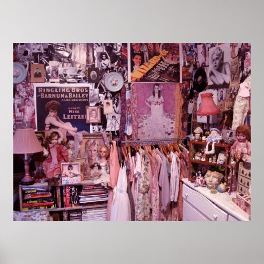 Roze Slaapkamer Clutter Poster (Voorkant)