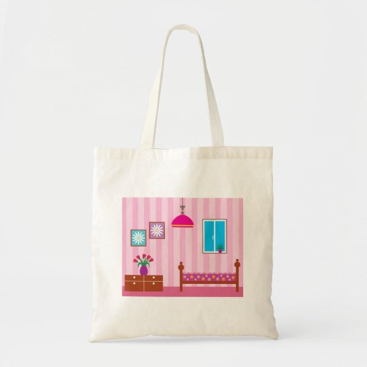 Roze slaapkamerCanvas tas (Voorkant)
