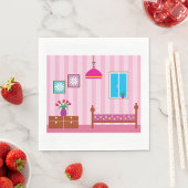 Roze slaapkamerpapier servetten