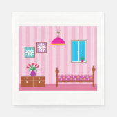 Roze slaapkamerpapier servetten (Voorkant)