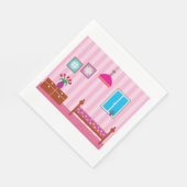 Roze slaapkamerpapier servetten (Hoek)