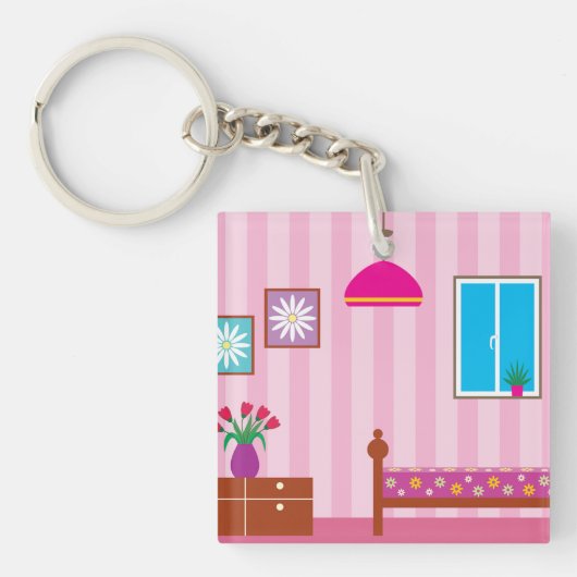 Roze slaapkamerSleutelhanger Sleutelhanger (Voorkant)