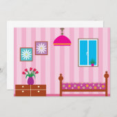 Roze slaapkameruitvindingen kaart (Voorkant / Achterkant)