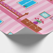 Roze slaapkamerwandelpapier cadeaupapier