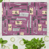 Roze slagersmessen theedoek (Gevouwen)