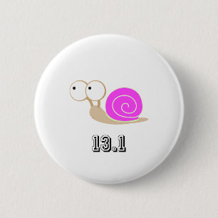 Roze Slak 13.1 (halve marathon) Ronde Button 5,7 Cm