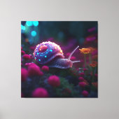 Roze slak, AI Art, Canvas Print (Voorkant)