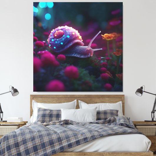 Roze slak, AI Art, Canvas Print (Insitu (Slaapkamer))