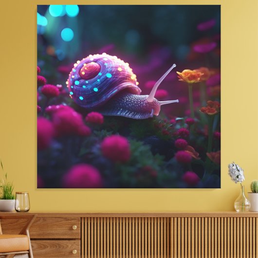 Roze slak, AI Art, Canvas Print (Insitu (Woonkamer))