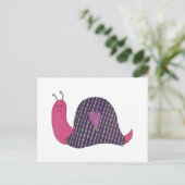 Roze slak Briefkaart (Staand voorkant)