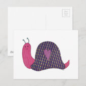 Roze slak Briefkaart (Voorkant / Achterkant)