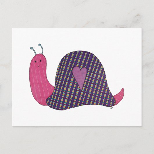 Roze slak Briefkaart (Voorkant)