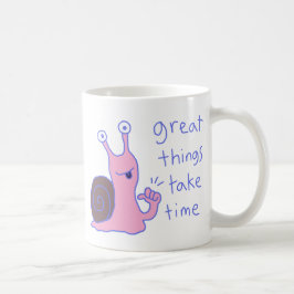 Roze Slak Geweldige Dingen Kosten Tijd Motivatie Koffiemok