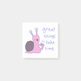 Roze Slak Geweldige Dingen Kosten Tijd Motivatie Post-it® Notes
