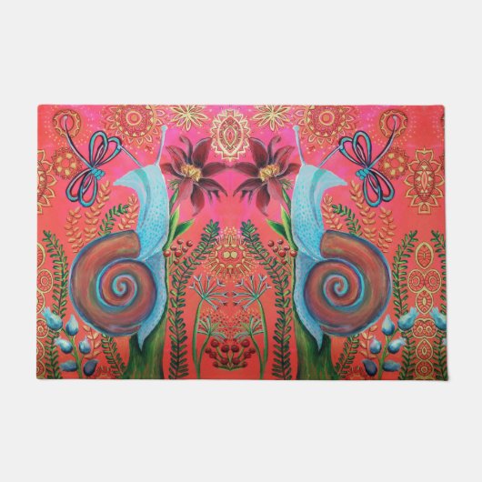 roze slakken deurmat (Voorkant)