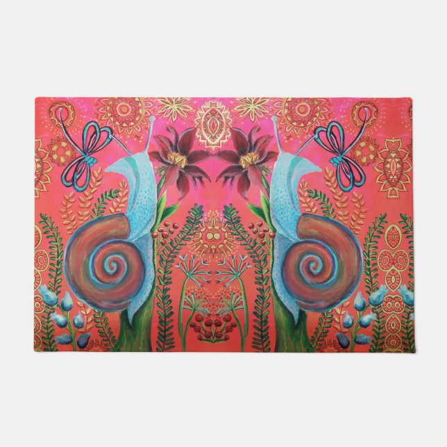 roze slakken deurmat (Voorkant)