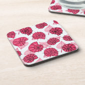 Roze slakken Pattern Girly Zoology Bier Onderzetter (Linkerzijde)