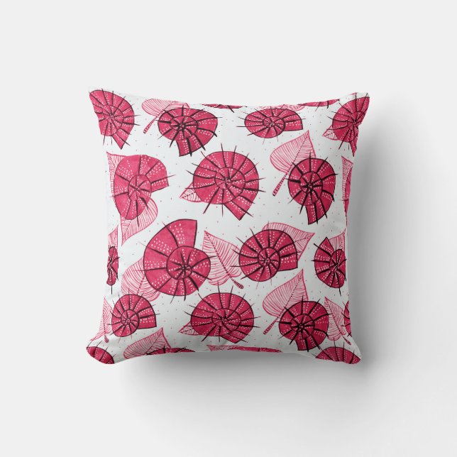 Roze slakken Pattern Girly Zoology Kussen (Voorkant)