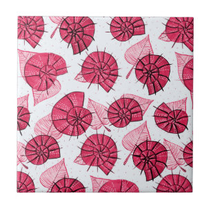 Roze slakken Pattern Girly Zoology Tegeltje