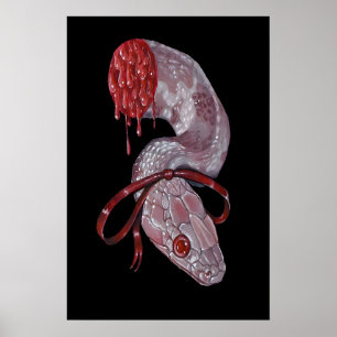 Roze Slang 13x18cm tot 20x25 cm - alleen afdruk 1 Poster