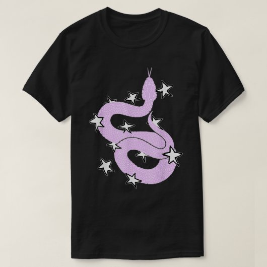Roze slang met sterren Design T-shirt (Design voorkant)