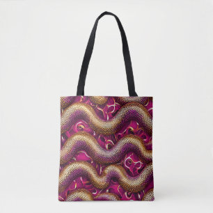 Roze Slangen Patroon 🐍💗 Stoute Edgy Esthetiek Tote Bag