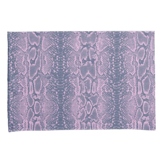 Roze Slangenhuid Dierenprint Kussensloop (Voorkant-Rechts)