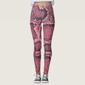 Roze slangenschaal patroon leggings (Voorkant)