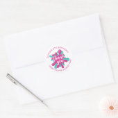 Roze Slanke Tijd Verjaardagsfeestgunst Ronde Sticker (Envelop)