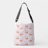 Roze Slapen Baby Beer op Moon Clouds & Stars Crossbody Tas (Voorkant)