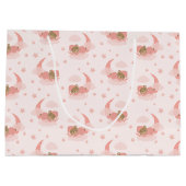 Roze Slapen Baby Beer op Moon Clouds & Stars Groot Cadeauzakje (Achterkant)
