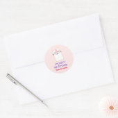 Roze Slapen Kitty Kat Verjaardag Dank u Ronde Sticker (Envelop)